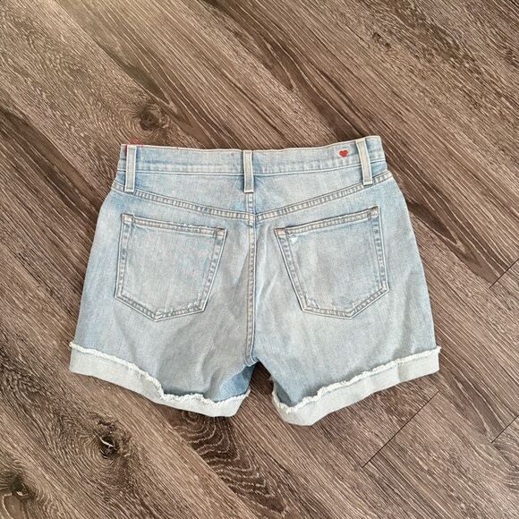Sundry Light Denim Rolled Cuff Shorts Embroidered Pocket - Picture 5 of 5